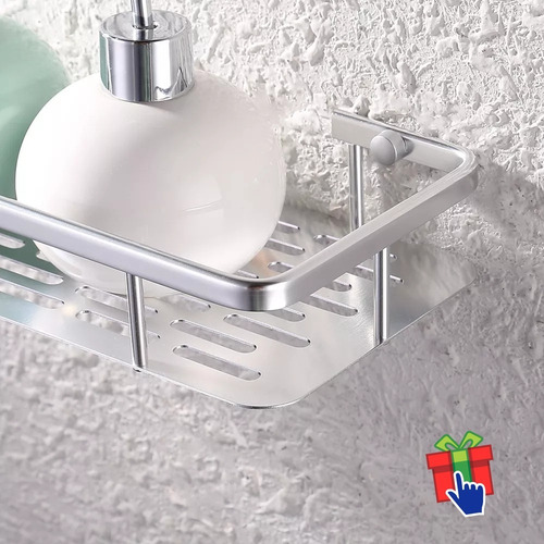 Imagen 9 de 10 de Organizador Estante Rectangular Aluminio Deco Hogar Baño