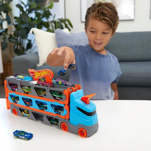 Imagem 9 de 10 de Hot Wheels City Guincho Pista Corridas Speedway Hauler Gvg37