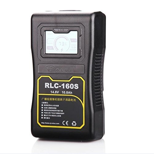 Rolux Lcd Display 160wh V Mount Camcorder Battery Black