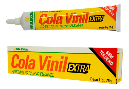 Cola Vinil Extra Adesivo Para Pvc Flexível 75gr Brascola Cor Incolor