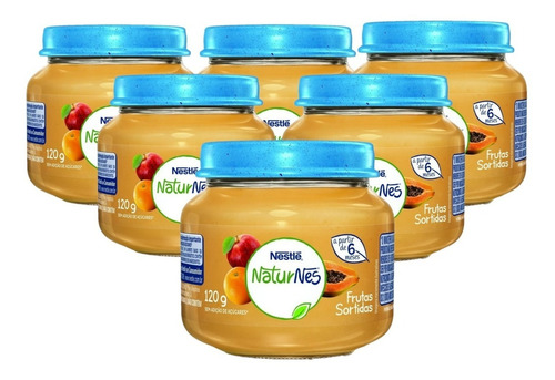 Imagem 1 de 3 de Papinha Bebê Frutas Sortidas 120g Kit 6un Naturnes Nestlé