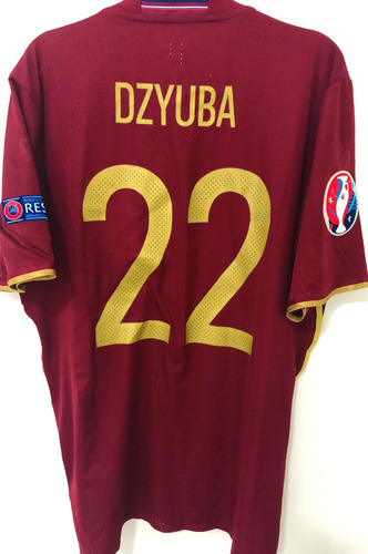 Camisa Rússia Usada Jogo Euro 2016 Dzyuba #22 Vs Eslováquia