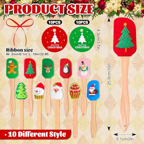 10 Espátulas De Silicona Navideñas Whaline - Espátula Con Di