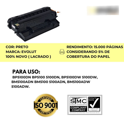 Toner Compatível Pantum Tl5120x Bp5100dn Bp5100dw Evolut