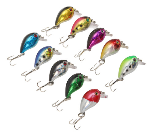 Kit De 10 Cebos Duros Para Pesca Minnow Crankbait