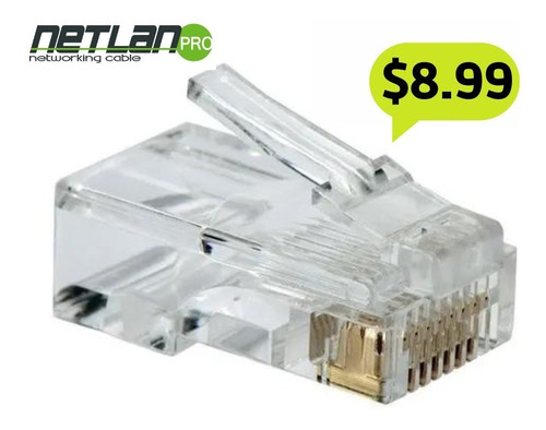 Conectores Rj45 Categoría 6 Cat6 Normal 100 Unidades $9.00 