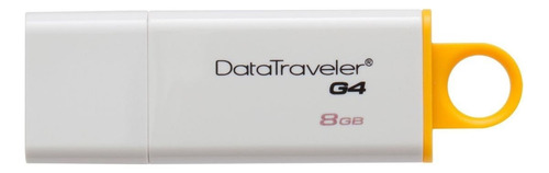 Pendrive Kingston DataTraveler G4 DTIG4 8GB 3.0 branco e amarelo