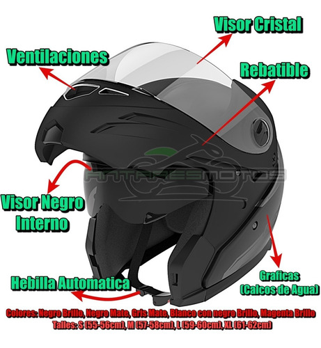 Casco Rebatible Rs5 Hawk Vector Lentes Envios Gratis Cuotas!