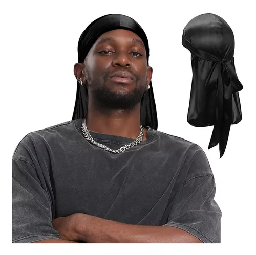 Touca masculina durag, bandana, gorro turbante, pe – Grandado