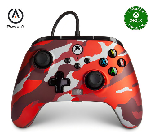 Powera Control Alámbrico Para Xbox Series X|s - Red Camo Color Rojo