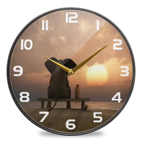 Reloj De Pared Grande Con Diseño De Elefante Africano, Funci