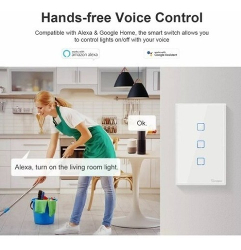 Interruptor Táctil 2 Botones Rf433 Wifi P/google Home Y Alex