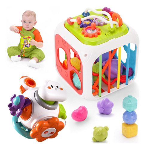 Baby Toys Montessori Activity Cube, Juguetes Educativos Sens