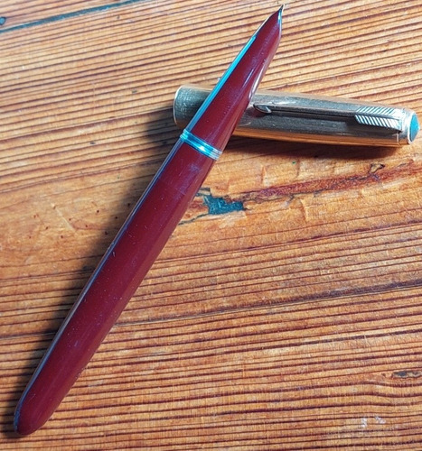 Lapicera Parker 51 Oro Gold Filled 12k Usa Bordeaux Pluma (Usado)