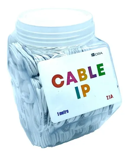 comprar 100 Cables 1hora 2.1a Usb iPhone Carga Rápida Suelto Mayoreo Color Blanco