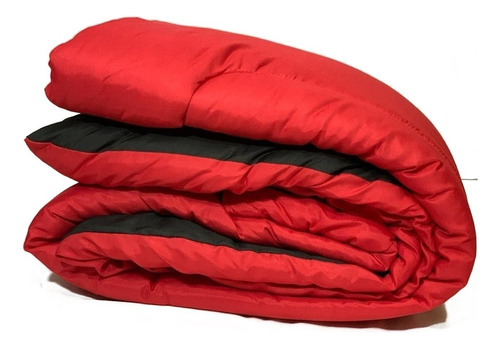 Acolchado Fidelna Invierno Queen Size Liso Reversible queen diseño lisa color rojo y negro de 250cm x 230cm