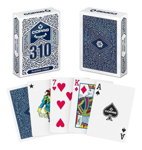 Copag 310 Blue Poker Index True Linen B9 + 8 Cartas Gaff
