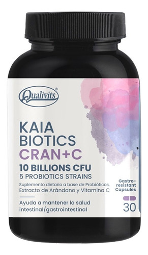 Probióticos Qualivits Kaia Biotics Cran + C 30 Cápsulas Gastroresistentes