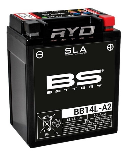 Batería Bb14l-a2  Yb14l-a2 Honda Cbr 1000 F Bs Battery Ryd