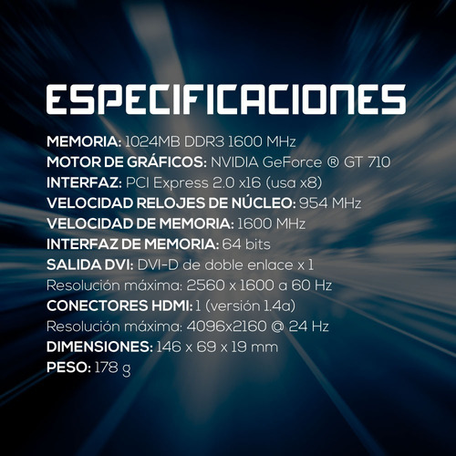 Imagen 7 de 9 de Placa De Video Geforce Gt 710 1gb Msi Dvi-d Hdmi 1gd3h Lp 6e