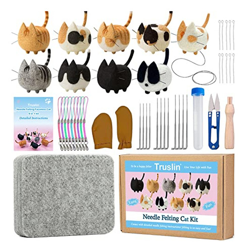 Needle Felting Kit,9 Pieces Doll Making Wool Needle Fel...