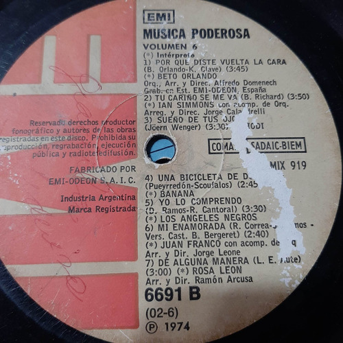 Sin Tapa Disco Musica Poderosa Vol 6 Cp0