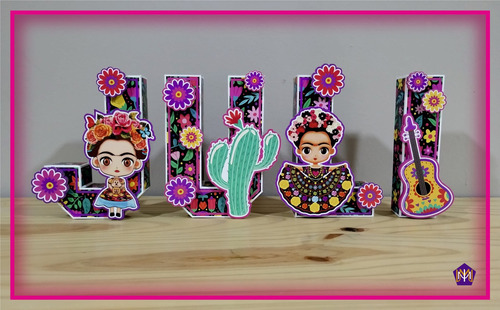 Letras 3d Personalizadas P/candy Bar - Modelo Frida Kahlo