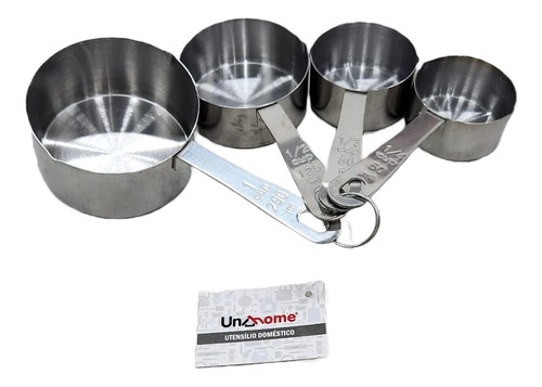 Kit Xícaras Medidoras Em Inox 4 Peças - Unyhome