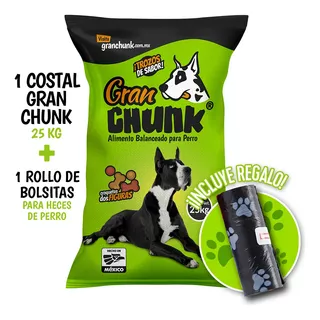 Croquetas Perro Granchunk 25kg +regalo Bolsitas Popo Heces