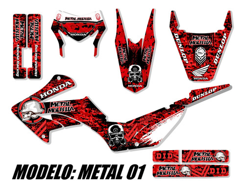 Kit Calcos Gráfica Honda Tornado 2023 - Mate Grueso - Metal 