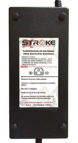 Carregador Scooter Bicicleta Elétrica 48v 2ah Bivolt 110/220