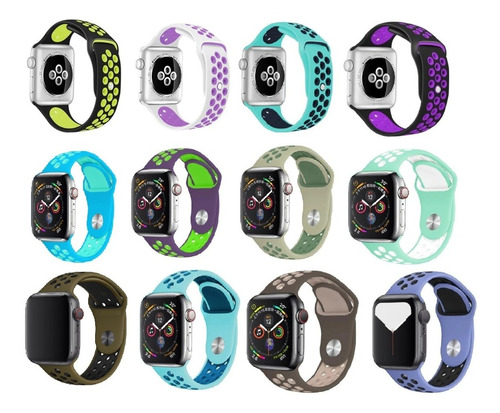 Correa Bicolor Para Apple Watch Dama Mujer Hombre Caballero