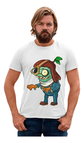 Panda Playera Blanca De Zombidito Plantas Vs Zombies