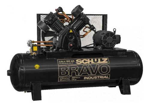 Compresor trifásico Schulz Bravo CSLv60/350l 15cv Tri Weg 380/660v Color Negro