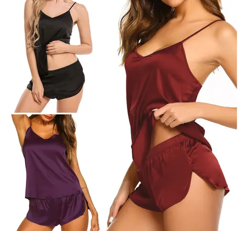 Conjunto De Pijamas De Seda Para Mujer, Ropa De Dormir, Ropa