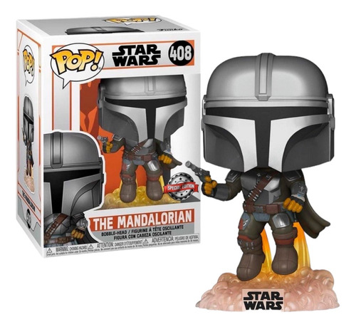 Funko Pop Star Wars The Mandalorian Flaying With Blaster 408