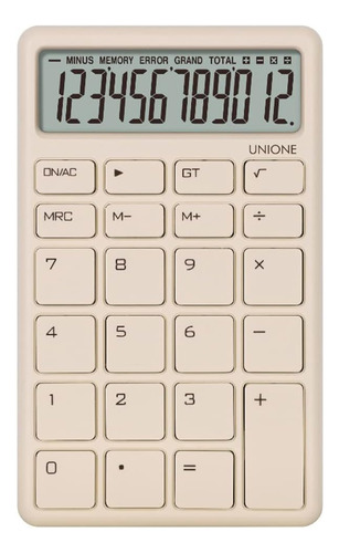 Calculador De Escritorio/bolsillo Lcd Unione Beige