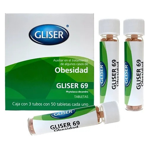 Gliser 69 Auxiliar En Tratamiento De Obesidad 150 Tabletas