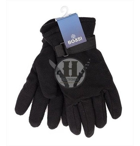 Guantes Polar Abrigados Negro Unisex Ajustables Frio Nieve