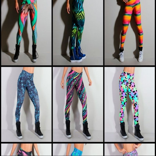 Imagem 4 de 10 de Kit 10 Calça Leg Cós Alto Legging Academia Fitness Atacado