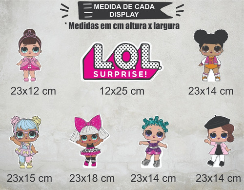 Kit Festa Lol Surprise Painel Poli Banner+ Displays Adesivo