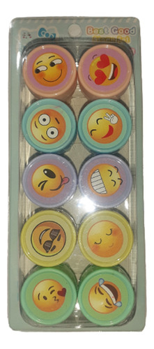 Set 10 Timbres Sellos Infantiles Caritas Motivacion Sonrisas