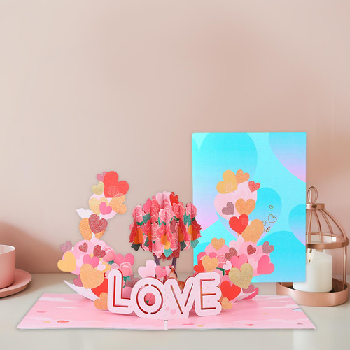 Tarjeta De Felicitación 3d Del Día De Valentín,