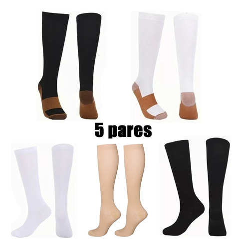 Calcetas Compresión Medias Calcetines Alivia Varices 5 Pares
