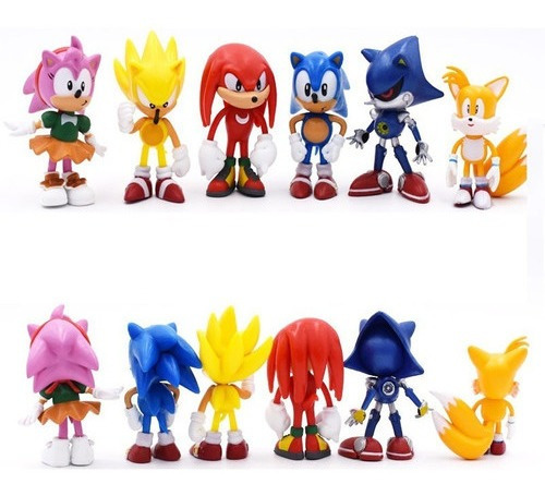 Sonic Hedgehog Paquete 6 Figuras Colas Nudillos Sombra