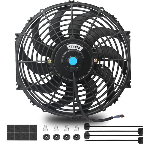 Ventilador De Radiador Eléctrico De 12 Pulgadas, 12 V, 80 W,