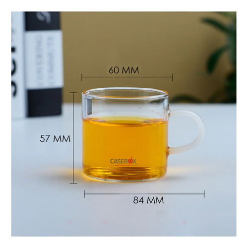 Tazas Expresso Borosilicato 100ml 6 Piezas