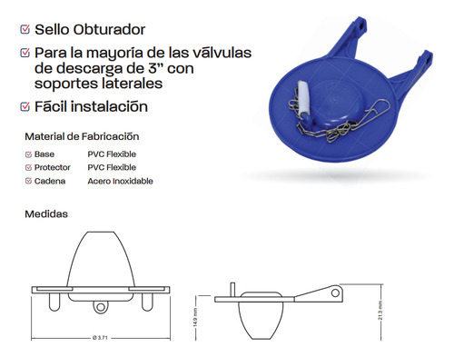 Coflex Pera Sapo De Descarga Wc Sanitario De 3'' P-b6036