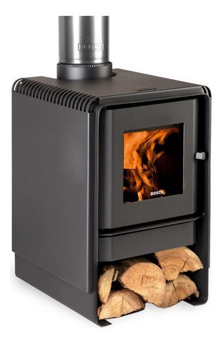 Calefactor Leña Bosca Eco 380 +kit Chimenea 4m, Pot. 11.5 Kw