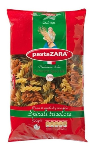 Fideos Italianos Spirali Tricolore Pastazara X 500 G